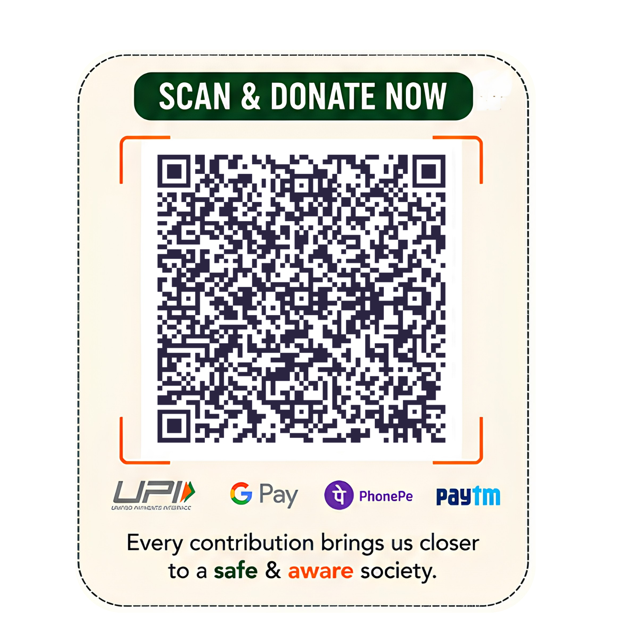 Scan QR code to donate to Samadhan Abhiyan