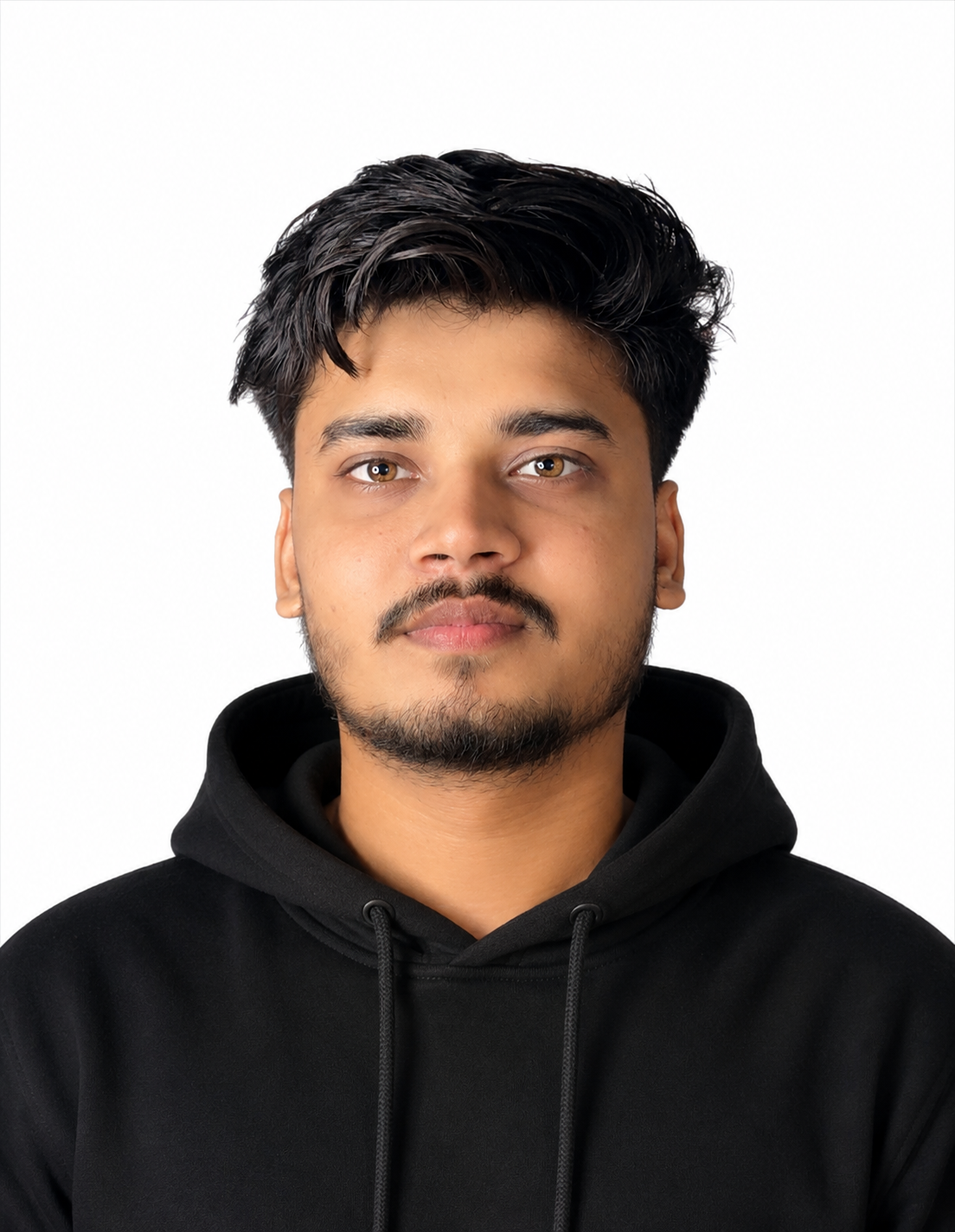 Vansh Black hoodie passport size pic